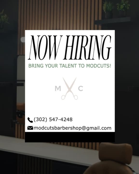 ModCuts hiring barbers